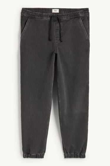 Men - Denim joggers - black
