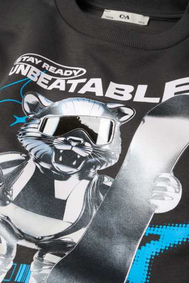 Nen - Surf de neu i os rentador - dessuadora - gris fosc