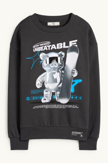 Nen - Surf de neu i os rentador - dessuadora - gris fosc