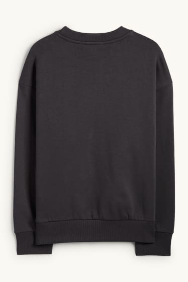 Copii - Băieți - Minge de baschet - bluză de molton cu motive de Crăciun - gri închis