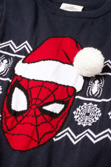 Kinderen: jongens - Spider-Man - kersttrui - donkerblauw