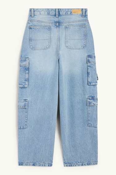 Enfants filles - Cargo jean - jean bleu clair
