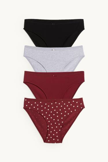 Women - Multipack of 4 - knickers - black