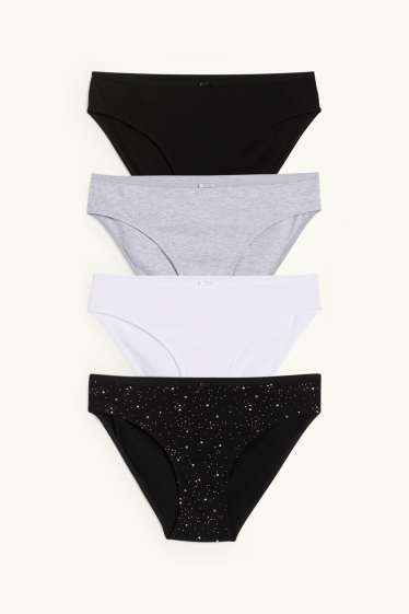 Women - Multipack of 4 - knickers - black