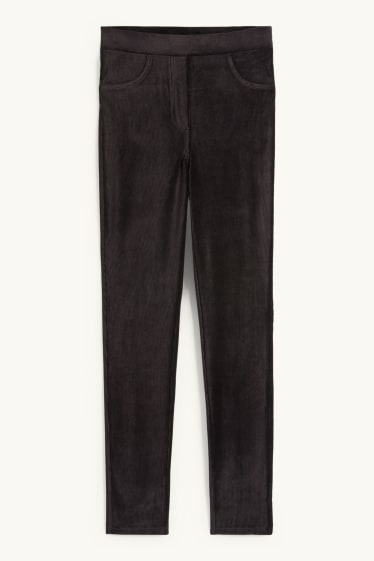 Dames - Legging van corduroy - zwart