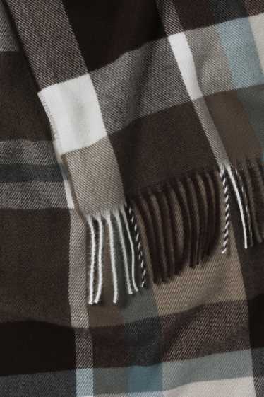 Herren - Schal - kariert - dunkelbraun