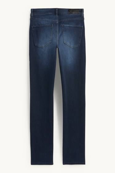 Women - Slim jeans - mid-rise waist - jog denim - denim-dark blue