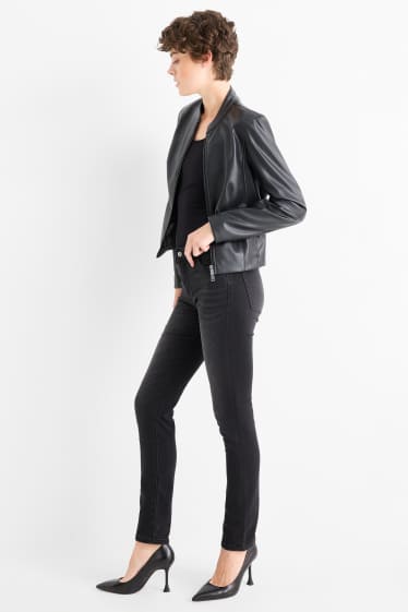 Mujer - Slim jeans - mid waist - jog denim - vaqueros - gris oscuro
