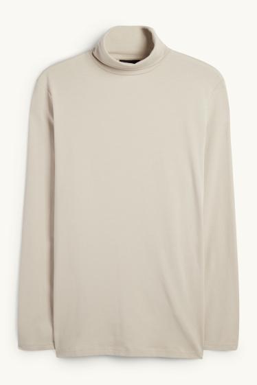 Herren - Rollkragenshirt - taupe