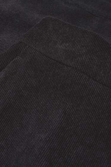 Dames - Corduroy broek - mid waist - wide leg - zwart