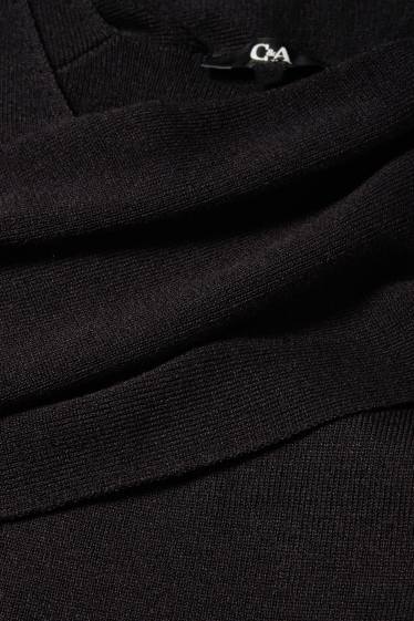 Damen - Strickkleid - Straight Fit - schwarz