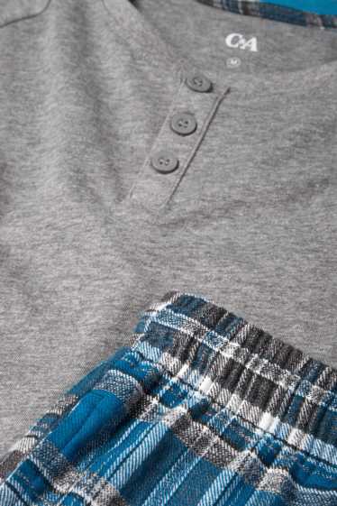 Uomo - Pigiama con pantaloni di flanella - grigio