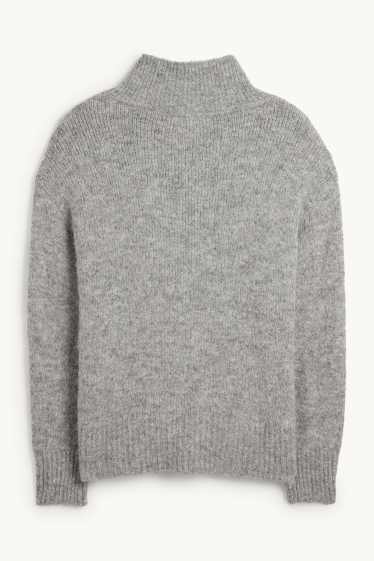 Kobiety - Sweter - jasnoszary-melanż