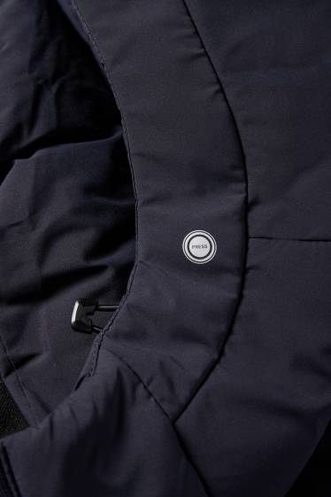 Heren - Gewatteerde jas met capuchon - waterafstotend - donkerblauw