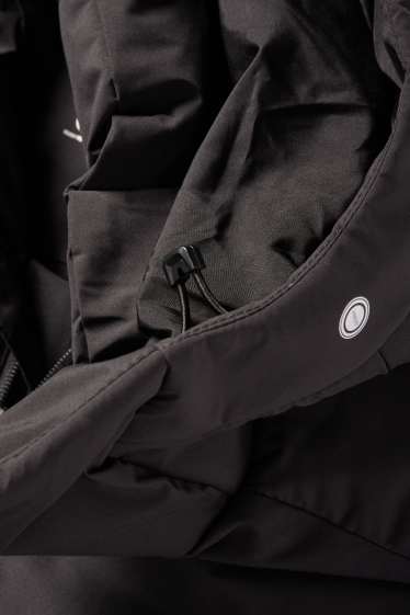 Heren - Gewatteerde jas met capuchon - waterafstotend - zwart