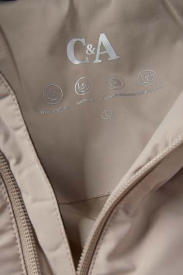 Heren - Gewatteerde jas met capuchon - waterafstotend - beige