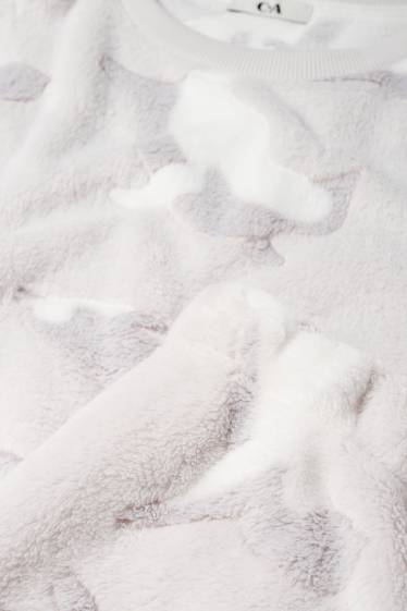 Damen - Winterpyjama - hellgrau