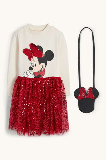 Copii - Fete - Minnie Mouse - set - rochie și poșetă - 2 piese - roșu