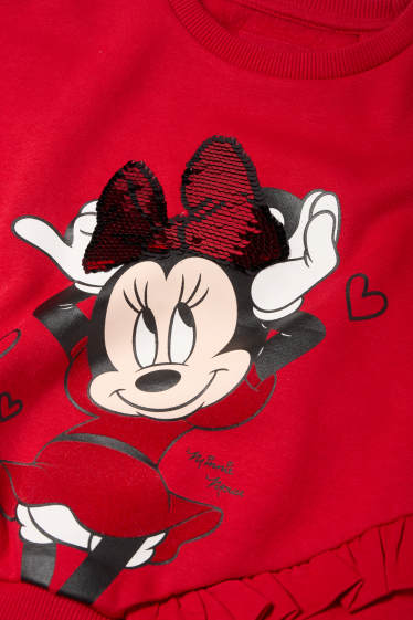 Enfants filles - Minnie Mouse - sweat - finition brillante - rouge