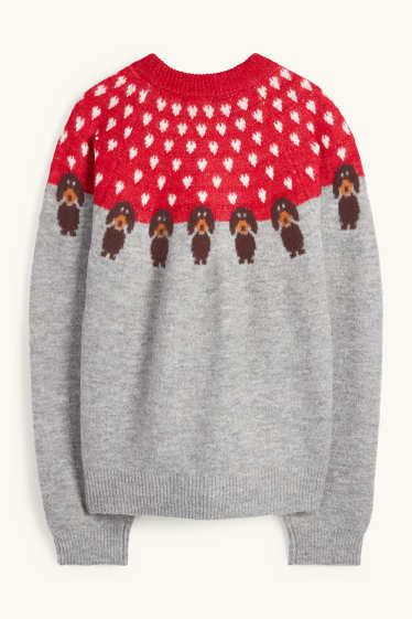Mujer - Jersey - rojo / gris