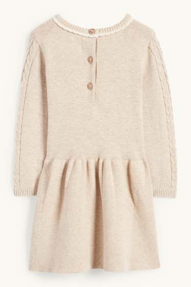 Baby: meisjes - Gebreid babyjurkje - taupe