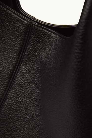 Dona - Bossa shopper gran - pell sintètica - negre