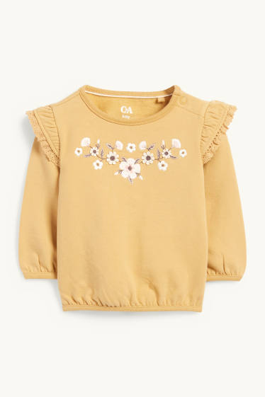 Baby Mädchen - Blümchen - Baby-Outfit - 2 teilig - gelb