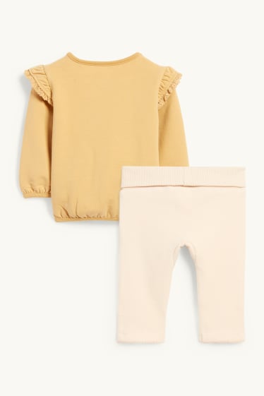 Baby Mädchen - Blümchen - Baby-Outfit - 2 teilig - gelb