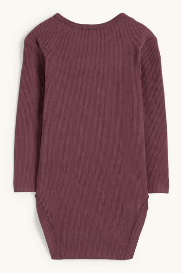 Unisex - Baby-Body - gerippt - bordeaux