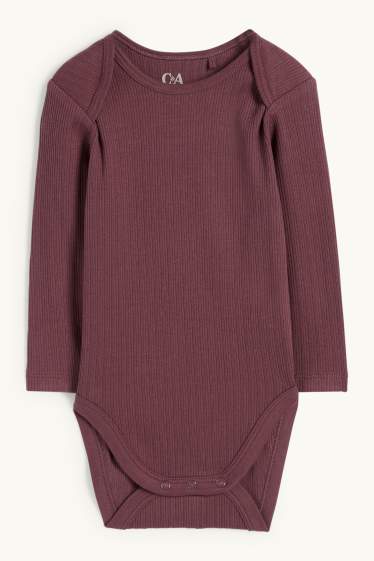 Unisex - Baby-Body - gerippt - bordeaux