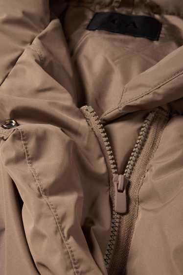 Damen - Steppjacke mit Kapuze - wasserabweisend - hellbraun