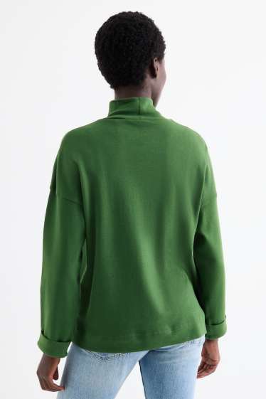 Dona - Jersei de coll alt - verd fosc