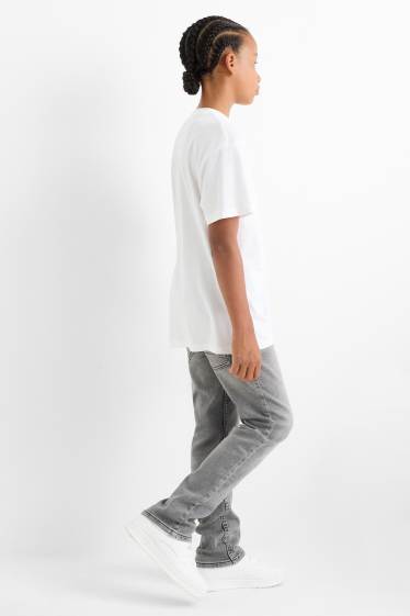 Děti - chlapci - Slim jeans - jog denim - džíny - světle šedé