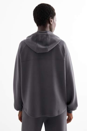 Dames - Sporthoodie - yoga - donkergrijs