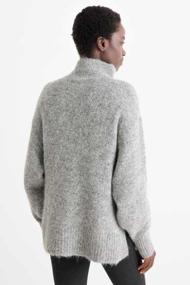 Kobiety - Sweter - jasnoszary-melanż