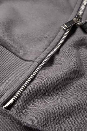 Hommes - Sweat zippé à capuche - gris