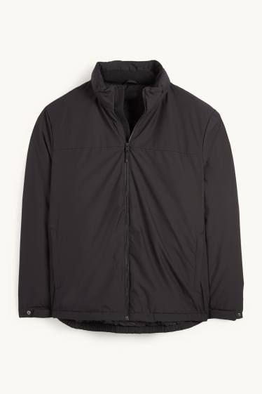 Heren - Jas met capuchon - gevoerd - zwart