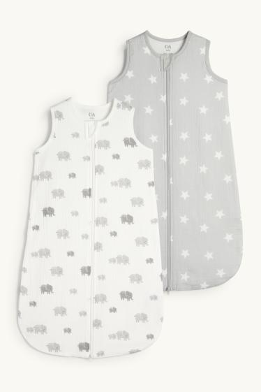 Unisex - Multipack of 2 - baby sleeping bag - 6-18 months - cremewhite
