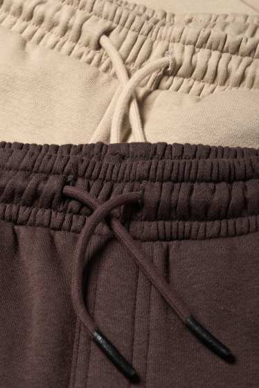 Kinderen: jongens - Set van 2 - joggingbroek - donkerbruin