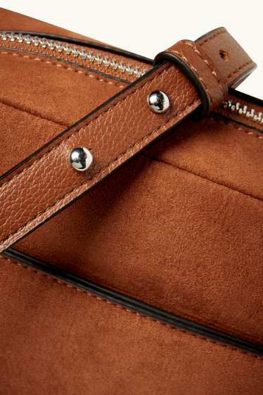 Damen - Umhängetasche mit abnehmbarem Taschengurt - braun
