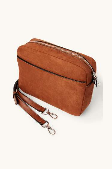 Damen - Umhängetasche mit abnehmbarem Taschengurt - braun