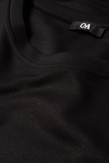 Dámské - Tričko s dlouhým rukávem - relaxed fit - černá