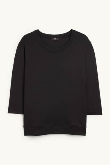 Dámské - Tričko s dlouhým rukávem - relaxed fit - černá