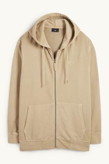 Men - Zip-through hoodie - beige