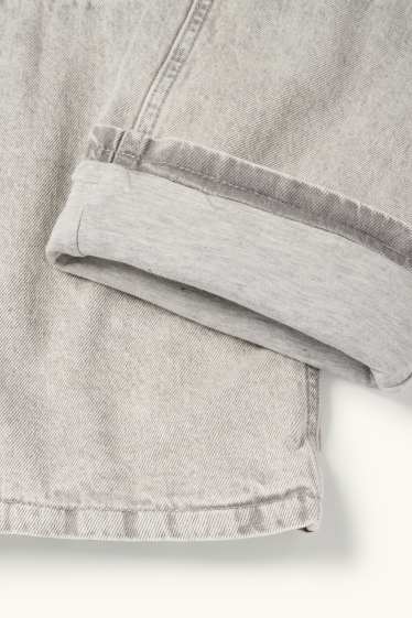 Kinder Jungen - Cargo Jeans - Thermojeans - helljeansgrau