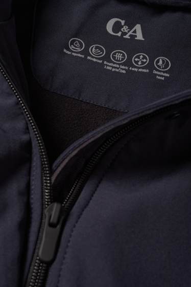 Dames - Softshellmantel met capuchon - waterafstotend - 4 Way Stretch - donkerblauw