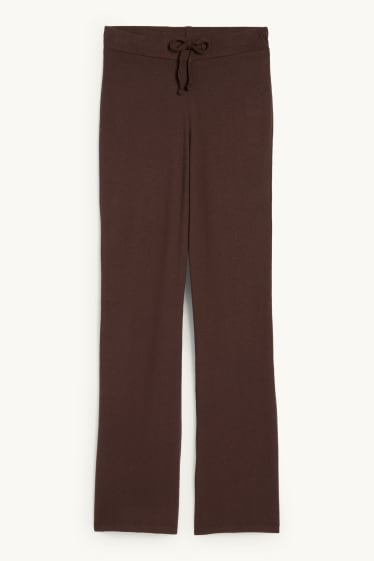 Damen - Strick-Jogginghose - dunkelbraun