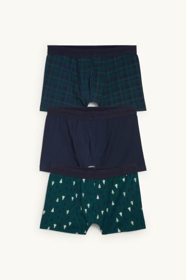 Men - Multipack of 3 - trunks - dark green