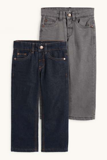 Enfants garçons - Lot de 2 - straight jean - jeans chauds - jean bleu foncé