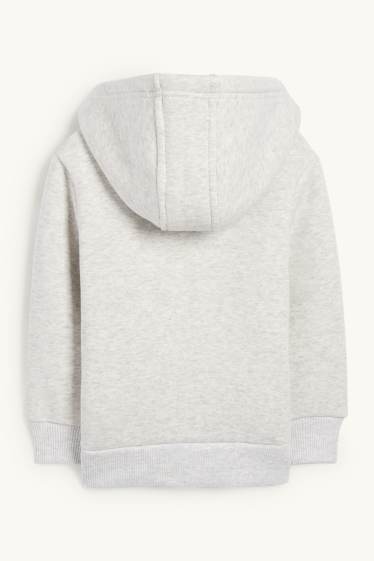 Kinderen: jongens - Graafmachine - sweatvest met capuchon - licht grijs-mix